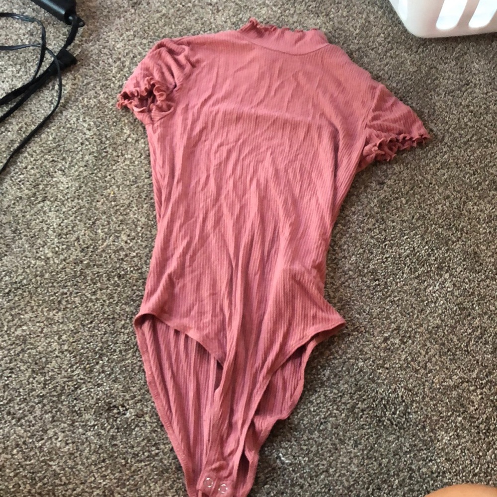 mauve turtleneck bodysuit